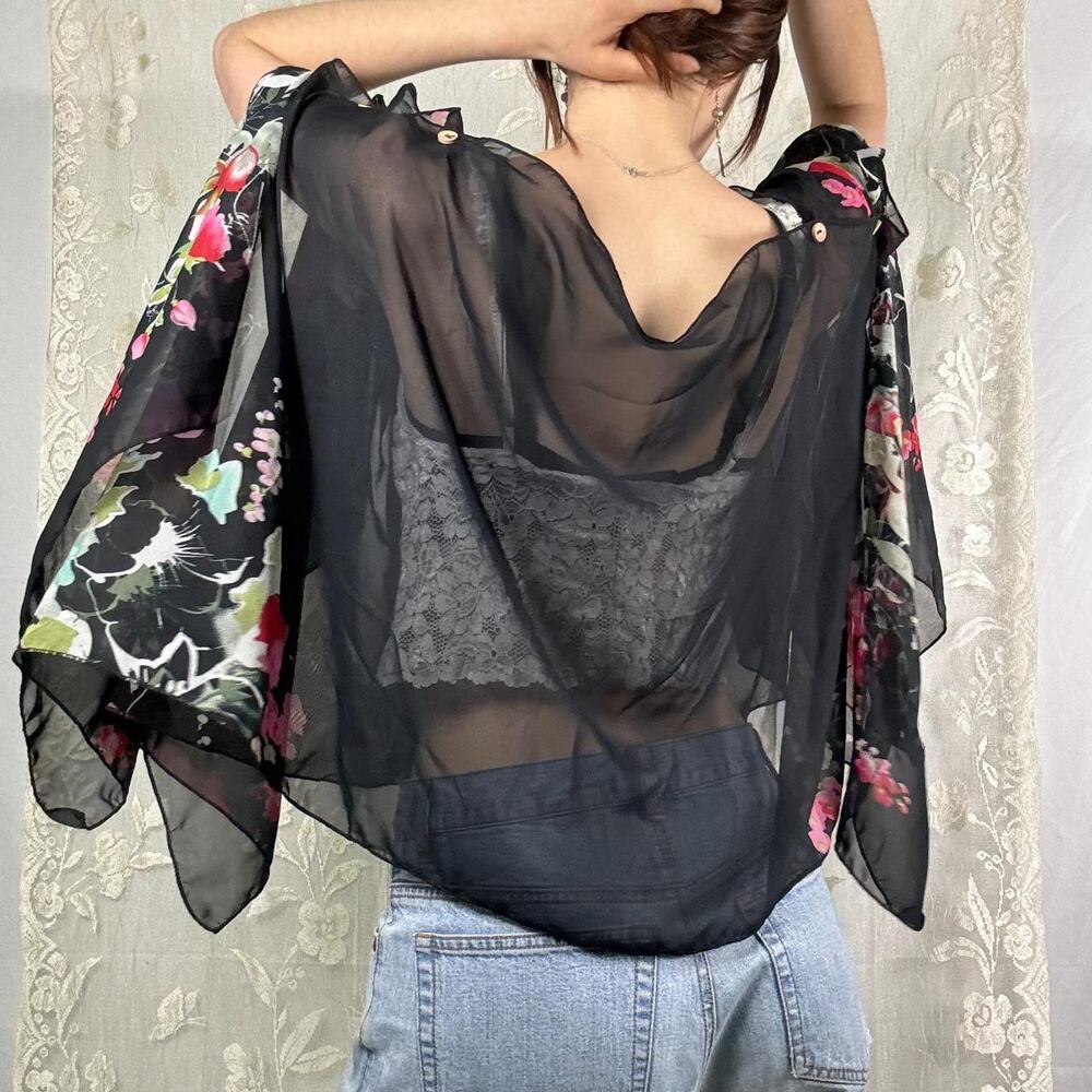 Sheer black shawl